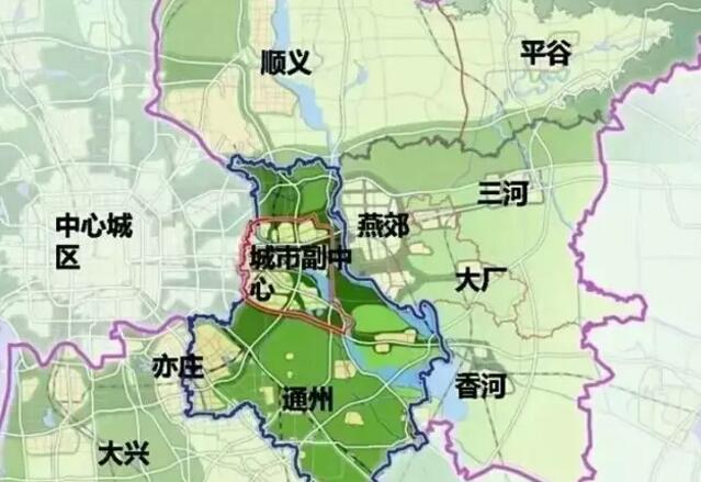 北京东部地区以及河北省廊坊市北三县的协调发展.图片