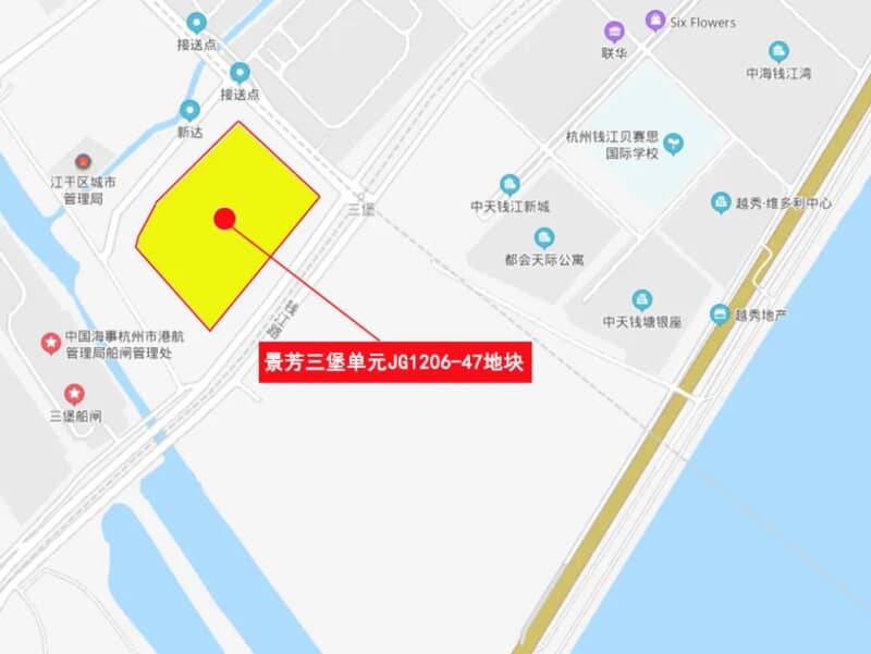 位于江河汇流区的 景芳三堡单元jg1206-47商办地块,无疑是较具人气的