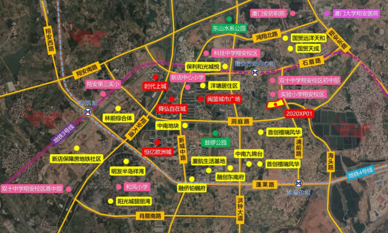 厦门楼盘 该地块位于翔安区翔安南部新城片区浦前路与城场路交叉西北