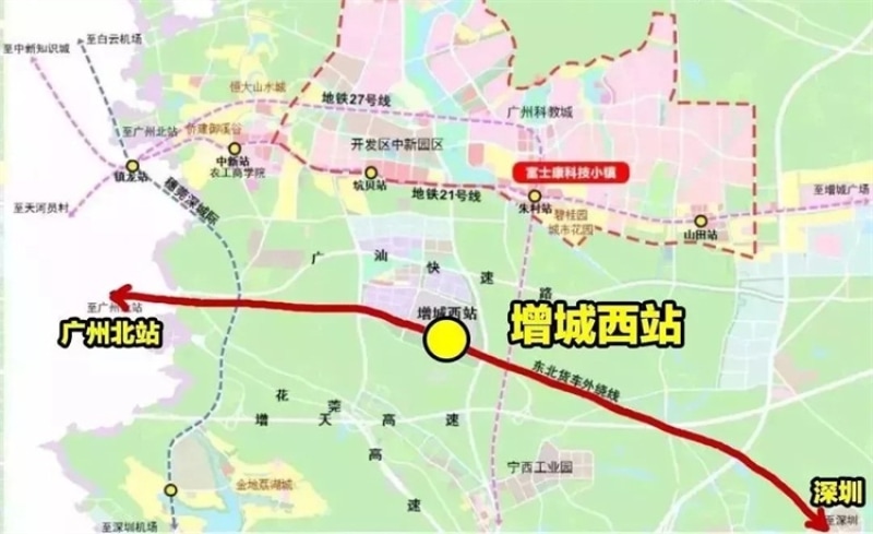 增城西站片区-福宁大道(广汕公路至沙宁路段)及纵一路纵二路跨铁路桥