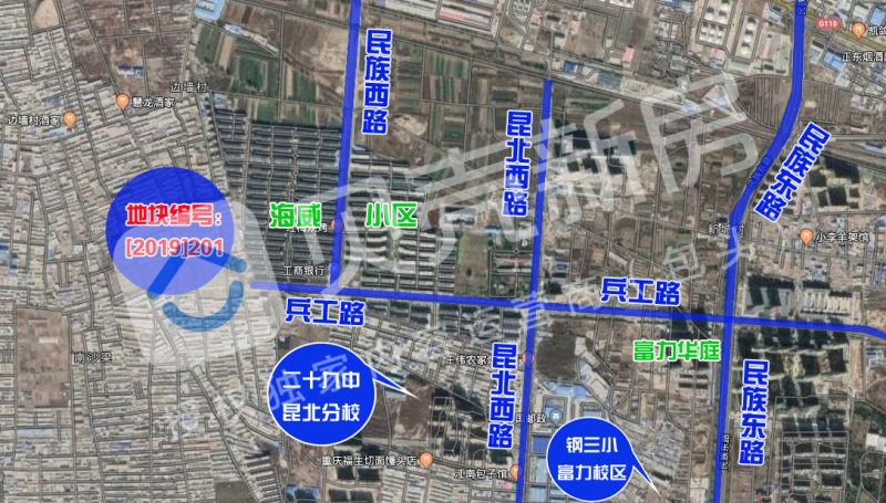 [2019]201该宗地块将是2019年包头出让的 首宗住宅用地,地块位于昆区