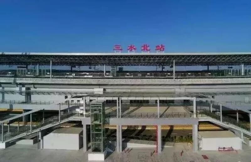 (一列轻轨经过三水新城,由三水区委宣传部供图)