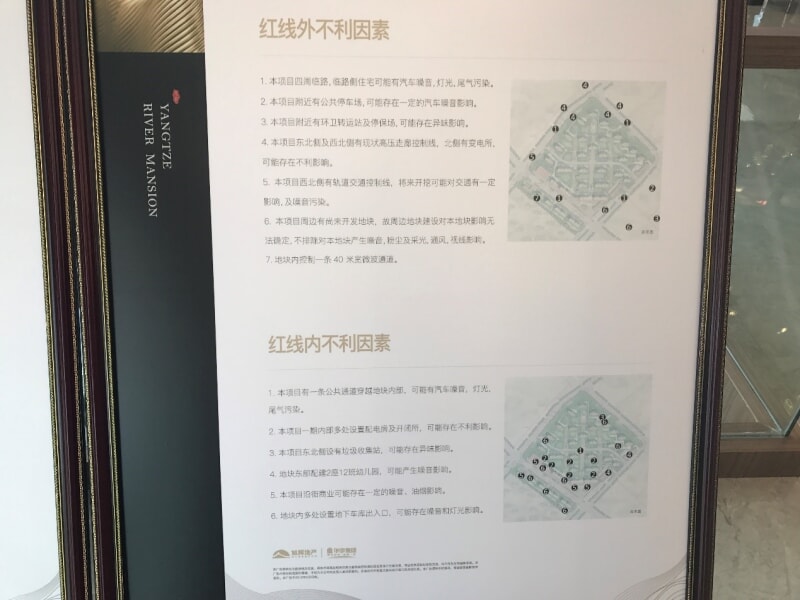 圖丨售樓部公示不利因素