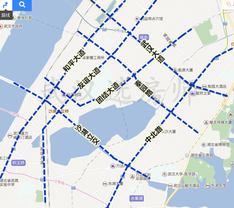 图片来源丨百度地图 沙湖位于武昌老城区东北部,北邻中北路,南粤汉